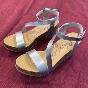 Blowfish Wedge Sandals, Silver- NEW